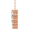 14 Karat Rose Gold Natural Diamond Graduated Necklace 1/8 CTW, 18 Inch - $559