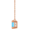 14K Rose Natural Swiss Blue Topaz 18" Necklace