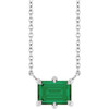 Platinum Lab-Grown Emerald 18" Necklace