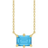 14K Yellow Natural Swiss Blue Topaz 18" Necklace