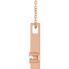 14K Rose 1/10 Natural Diamond Bar 16-18" Necklace
