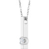 Sterling Silver 1/10 Natural Diamond Bar Necklace 16-18 Inch - $352