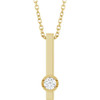 14K Yellow 1/10 Natural Diamond Bar 16-18" Necklace