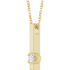 14 Karat Yellow Gold 1/10 Natural Diamond Bar Necklace 16-18 Inch - $901