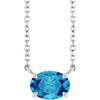Platinum Natural Blue Zircon 18" Necklace