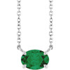 Platinum Natural Emerald 18" Necklace