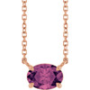14K Rose Natural Pink Tourmaline 18" Necklace