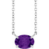 Platinum Natural Amethyst 18" Necklace