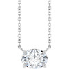 Platinum Natural White Sapphire 18" Necklace