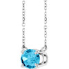 Platinum Natural Aquamarine 18" Necklace