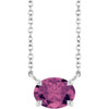 14K White Natural Pink Tourmaline 18" Necklace