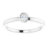 Sterling Silver 1/6 CT Natural Diamond Solitaire Bezel-Set Ring