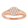 14K Rose 1/8 CTW Natural Diamond Pave Signet Ring
