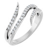14K White 1/5 CTW Natural Diamond Bypass Ring