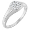 Sterling Silver 1/8 CTW Natural Diamond Pave Signet Ring