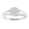 Sterling Silver 1/8 CTW Natural Diamond Pave Signet Ring