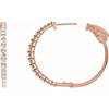 14 Karat Rose Gold 1 1/3 CTW Natural Diamond 30 mm Hoop Earrings