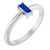 Sterling Silver 5x2 mm Lab-Grown Blue Sapphire Stackable Ring