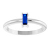 14K White 5x2 mm Lab-Grown Blue Sapphire Stackable Ring