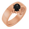 14K Rose Natural Gray Spinel Asymmetric Solitaire Ring