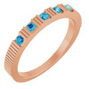 14K Rose Natural Blue Zircon Stackable Ring