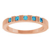 14K Rose Natural Blue Zircon Stackable Ring