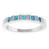 14K White Natural Blue Zircon Stackable Ring