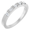 14K White Natural White Sapphire Stackable Ring