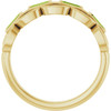 14K Yellow Natural Peridot Chain Link Ring