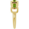 14K Yellow Natural Peridot Chain Link Ring