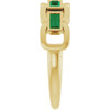 14K Yellow Lab-Grown Emerald Chain Link Ring