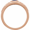 14K Rose Natural Lapis Cabochon Floral Ring