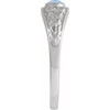 Platinum Natural Moonstone Cabochon Floral Ring