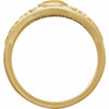 14K Yellow Natural Citrine Cabochon Floral Ring