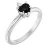 Platinum Natural Black Onyx & .03 CT Natural Diamond Ring