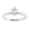 14 Karat White Gold Natural White Sapphire & .03 CT Natural Diamond Ring