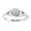 Platinum Engravable Natural Aquamarine Signet Ring