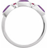 Sterling Silver Natural Amethyst & Natural Pink Tourmaline Stackable Ring