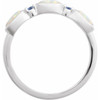 14K White Lab-Grown White Opal & Natural Tanzanite Stackable Ring