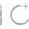 14K White 2 1/5 CTW Lab-Grown Diamond 27.7 mm Hoop Earrings