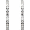 14K White 2 1/5 CTW Lab-Grown Diamond 27.7 mm Hoop Earrings