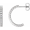 14K White 1/2 CTW Lab-Grown Diamond 17.6 mm Hoop Earrings