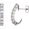 14 Karat White Gold 3/4 CTW Lab-Grown Diamond J-Hoop Earrings