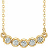 14 Karat Yellow Gold Lab Grown Diamond Bar Necklace 0.07 CTW, 16-18 Inch - $703