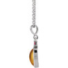 14K White 8x6 mm Natural Citrine & Natural Pink Tourmaline 16-18" Necklace