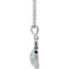 Platinum 6x4 mm Lab-Grown White Opal & Natural London Blue Topaz 16-18" Necklace