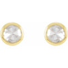 14K Yellow .07 CTW Rose-Cut Natural Diamond Bezel-Set Earrings