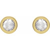 14K Yellow 3/4 CTW Rose-Cut Natural Diamond Bezel-Set Earrings
