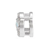 14K White Cabochon Natural White Opal & .06 CTW Natural Diamond Halo-Style Pendant