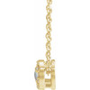 14K Yellow Cabochon Natural White Opal & .06 CTW Natural Diamond Halo-Style 16-18" Necklace